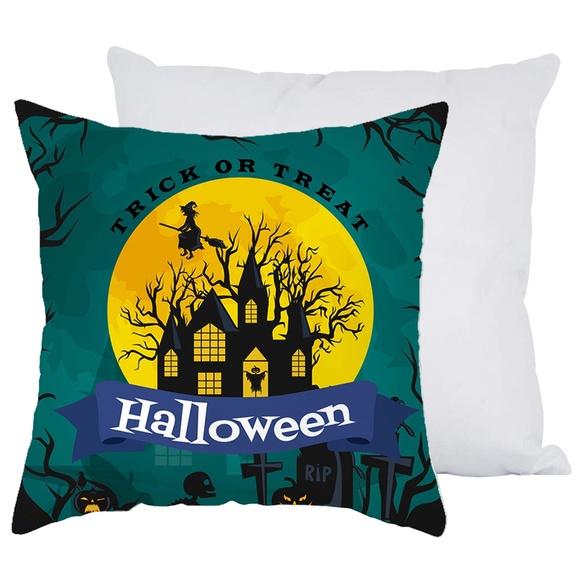 Set of 4 Trick & Treat Halloween Pillow Case Cover - Picture 3 of 12